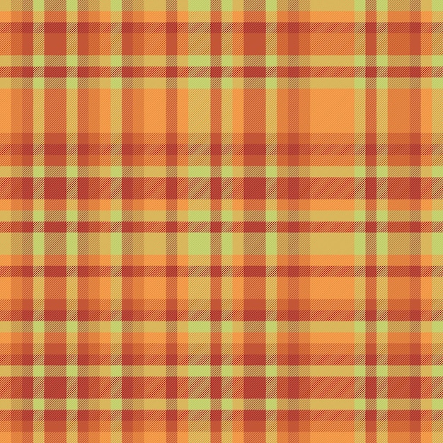 Textile textuur naadloos van patroon vector check met een achtergrond tartan stof plaid in oranje en rode kleuren