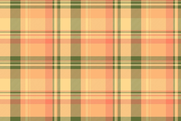 Textile vector plaid of texture background seamless with a check pattern fabric tartan in orange and amber colors