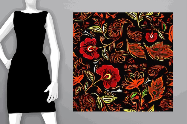 Vector textile and wallpaper patterns a printable digital illustration work floral print designs