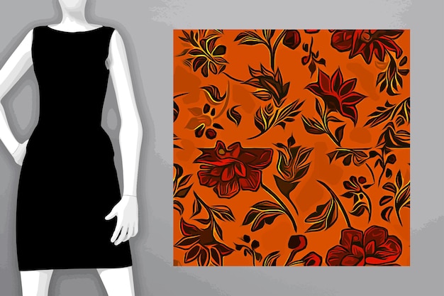 Vector textile and wallpaper patterns a printable digital illustration work floral print designs