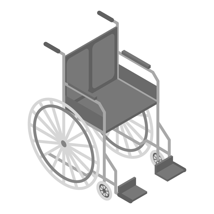 Vector 繊維車椅子アイコン白い背景で隔離の web デザインのための繊維車椅子ベクトル アイコンの等尺性