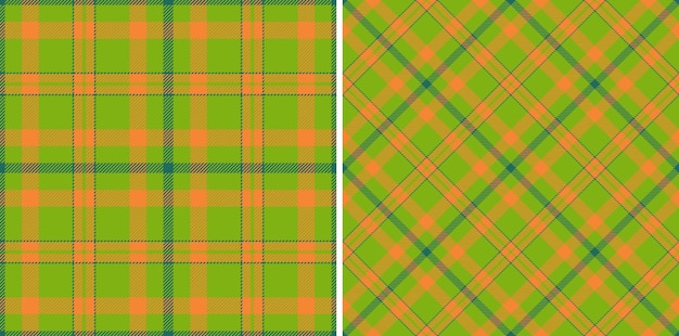 Texture check background of seamless tartan pattern with a vector textile plaid fabric set in nature colors