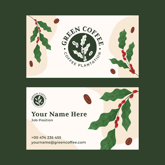 Texture  coffee plantation horizontal business card