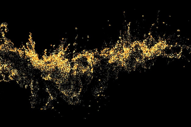 Vettore texture glitter oro sfondo nero particelle dorate esplosione di coriandoli glitter sfondo festivo