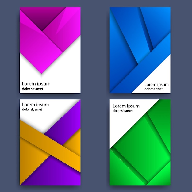 Vector texture gradient art cover annual report set