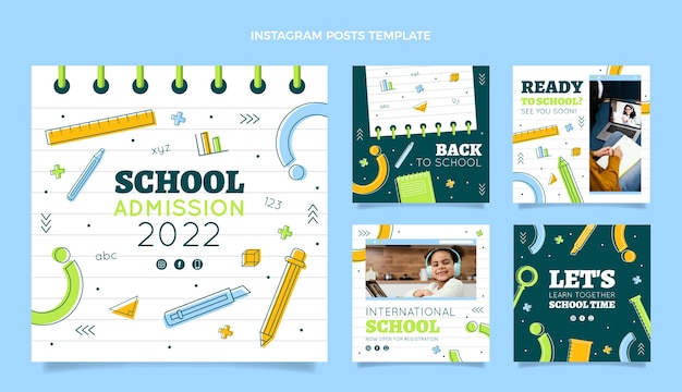 Vettore texture post di instagram della scuola internazionale