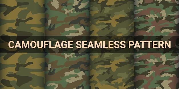 Texture military camouflage seamless vector pattern for fabric background wallpaper and others