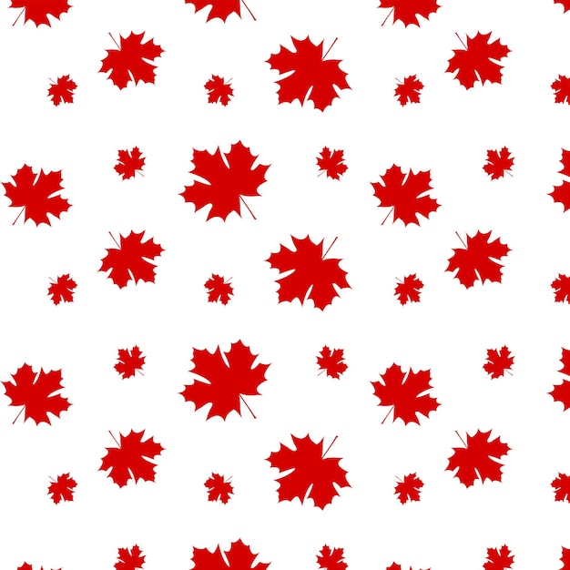 白い背景パターンの赤いカエデの葉のテクスチャと紅葉ベクトルのテクスチャテンプレート