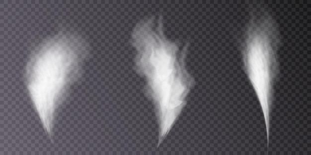 Texture of steam, smoke, fog, clouds. Vector isolated smoke. Aerosol effect