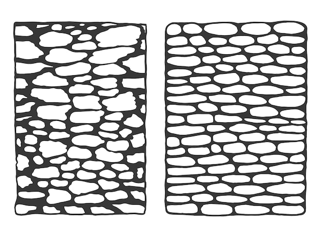 Vector texture of stones stone wall from blocks set vector