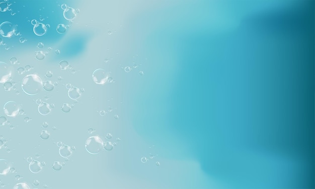 Texture water with bubbles on a blue background Vector illustration