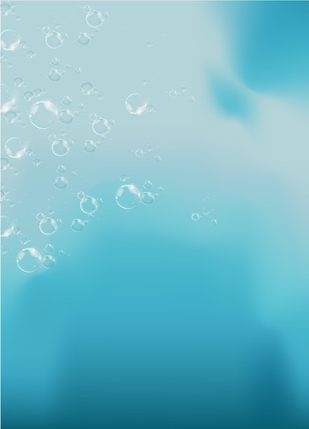 Texture water with bubbles on a blue background Vector illustration