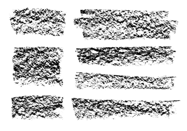 Pennellate testurizzate elementi di design grunge trama di carbone di gesso spruzzi di inchiostro lunghi e curvi