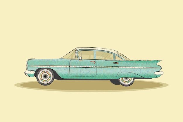 Textured car illustration with texture