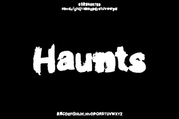 Textured Haunts Creatief Vector Grunge Brush Alfabet Font Ontwerp