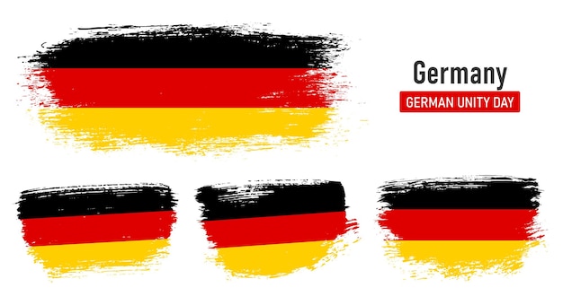 Textured national flag of Germany with painted brush stroke effect