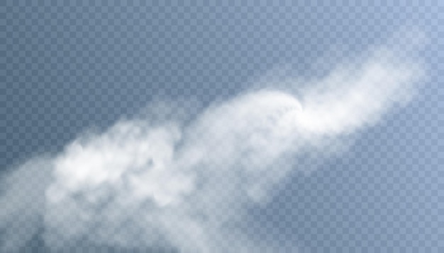 Textured special effects of steam, smoke, fog, clouds. Vector isolated smoke PNG