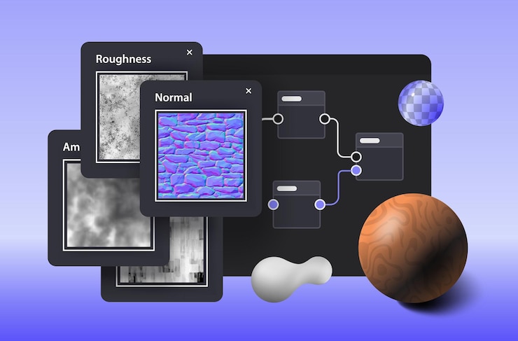 Vector textures for 3d modeling nodegraph vector illustration