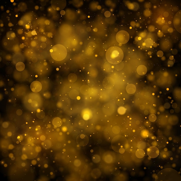 Textuur achtergrond zwart goud Glitter voor Kerstmis Sprankelende magische stofdeeltjes bokeh effect