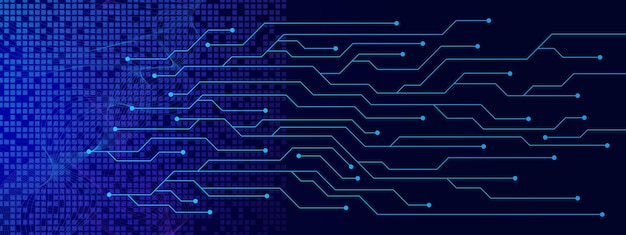 Textuur van de printplaat met golfstroom Digitale gegevens en elektronische techniek Netwerkverbinding