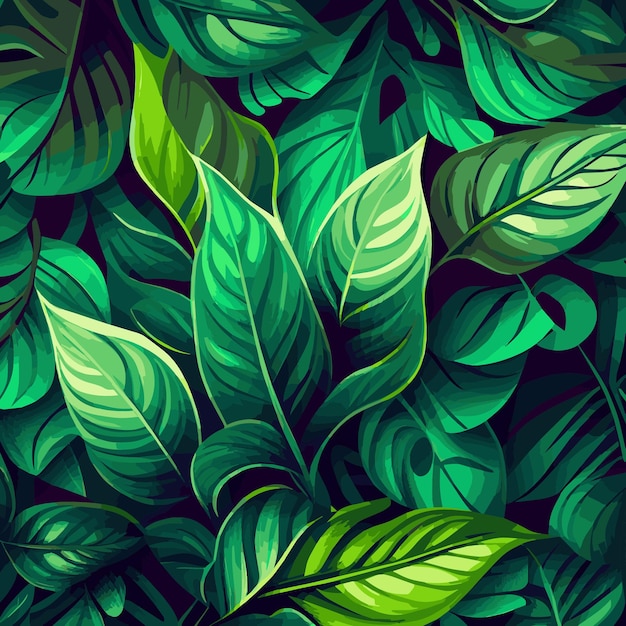 Textuur van groene bladeren groene achtergrond patroon Vector