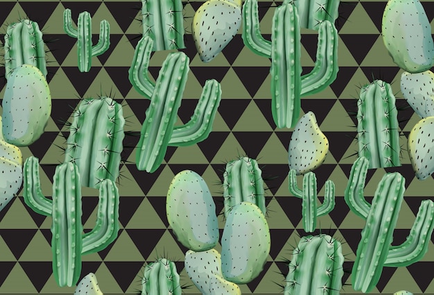 Textuur van het cactus de abstracte patroon met driehoeken