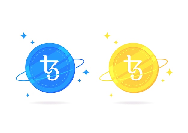 Tezos XTZ 동전 평면 아이콘 흰색 배경에 고립