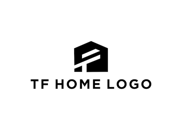 Vector tf home logo design vector illustration