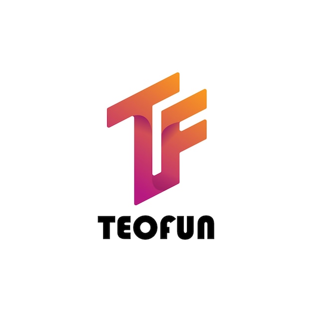 TF letter gradient logo