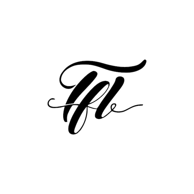 Vettore logo calligrafico tfb per un nuovo marchio