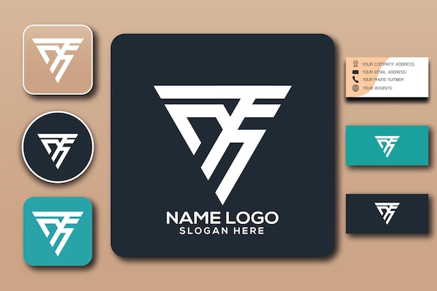 TFM monogram logo template color editable