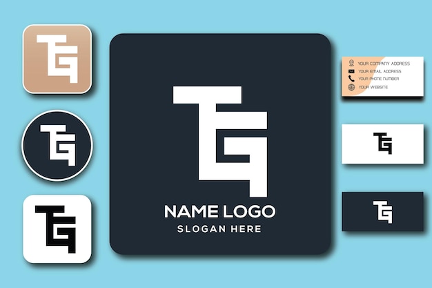 tg monogram logo sjabloon