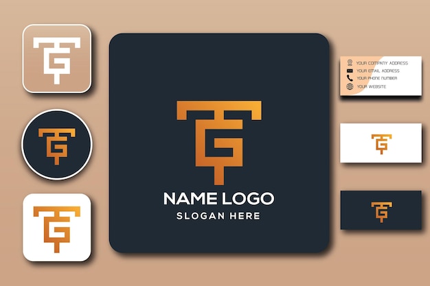 Tg monogram logo template