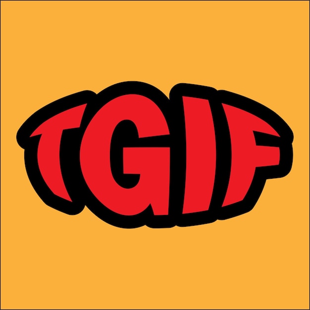 TGIF-poster met ronde tekststijl