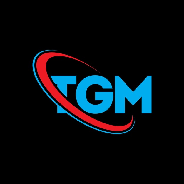 TGMのロゴ TGMの文字 TGMの字母 ロゴのデザイン TGMのイニシャル 円と大文字のモノグラムと結びついた TGMロゴ テクノロジービジネスと不動産ブランドのTGMタイポグラフィー