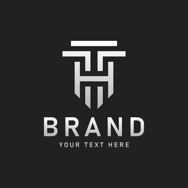 TH or HT Letter Logo Design