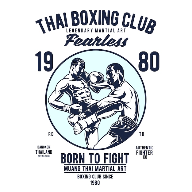 Vector thai boxing club