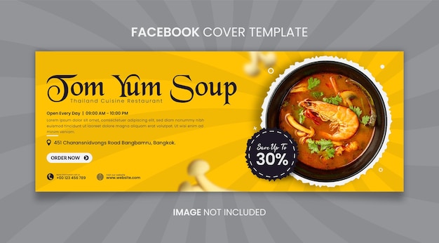 Thai cuisine facebook cover template design