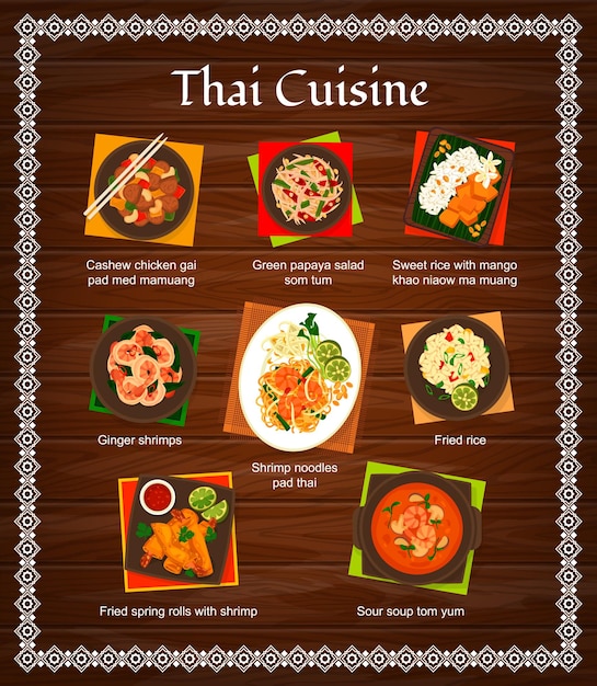 Vector thai cuisine,  traditional dishes