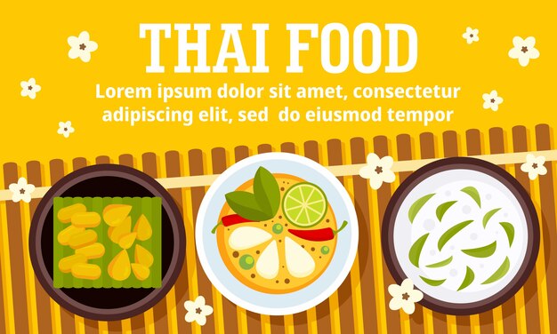 Thai food concept banner