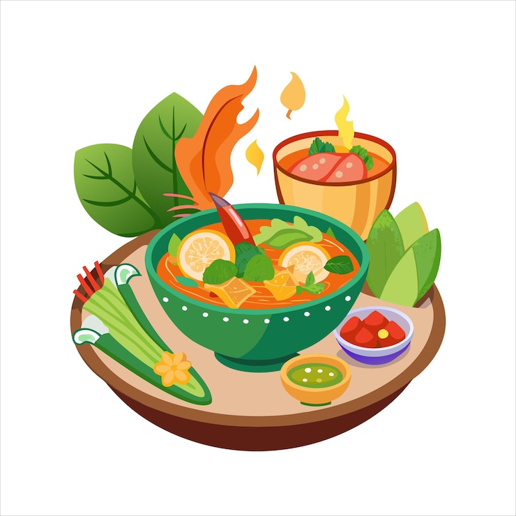 Vector thai foods vector illustration art