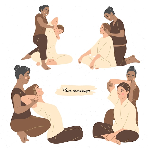 Vector thai massage