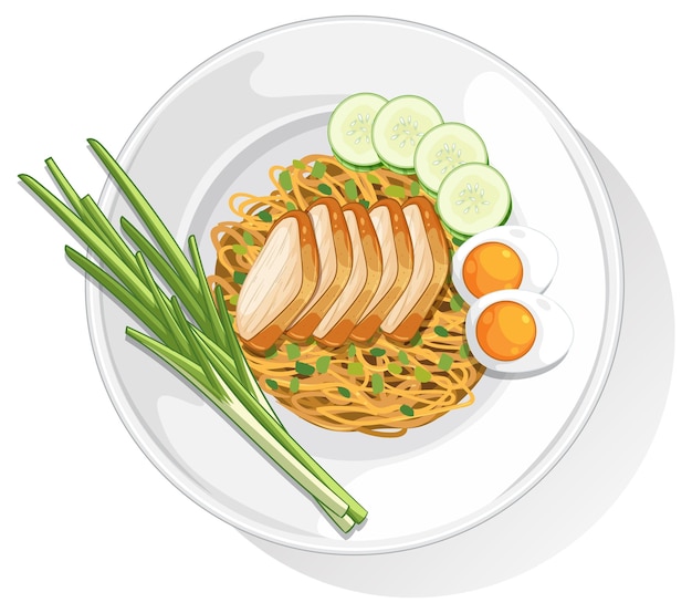 チキンと卵のタイのヌードル料理