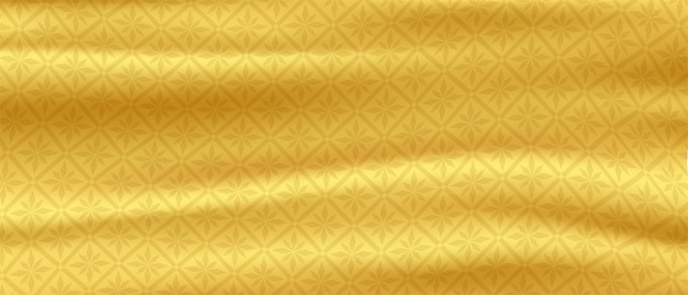 Vector thai pattern golden silk background gold satin waves vector