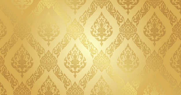 Vector thai pattern pure gold background