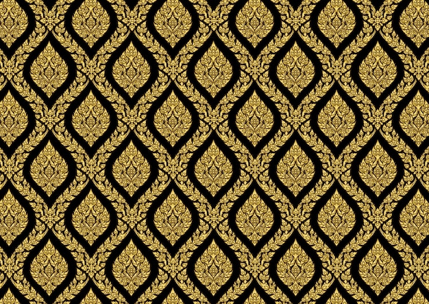 Thai pattern vintage gold vector illustrator