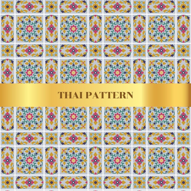 Vector thai pattern wat benchamabophit temple