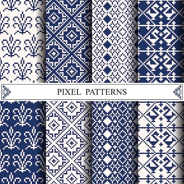 Thai pixel pattern for making fabric textile or web page background.