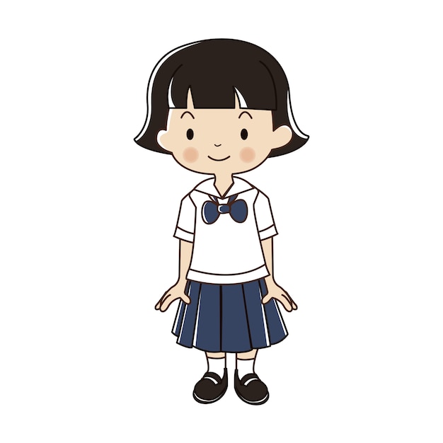 Vector thai student uniform illustration.