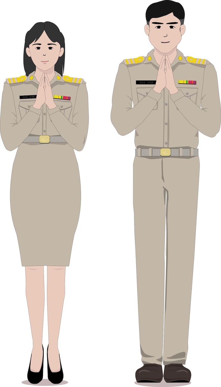 Vector タイ_教師_公務員_挨拶